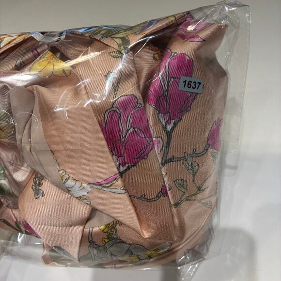 Alfred Sung Off the Shoulder Pink Satin Floral Trumpet Gown Medium - Picture 9 of 9